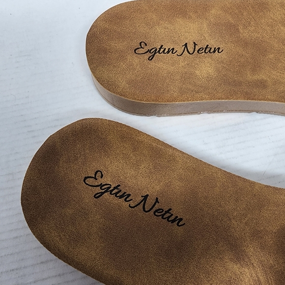 New Slip on Sandals Beach Travel Waterproof Flip Flops Beige Nude Size 7 - Picture 5 of 8